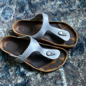 Silver Gizeh Style Birkenstocks size 37